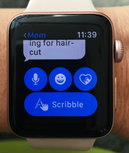 scribble text for the Apple Watch