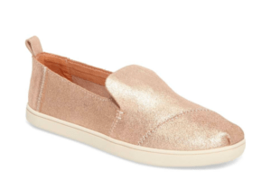 Toms deconstructed alpargata slip on metallic rose gold gift