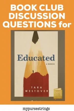Educated book club discussion questions pin for later