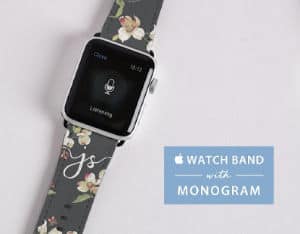 monogram flower apple watch band