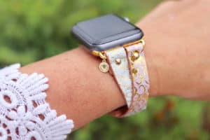 thin crisscross leather apple watch band