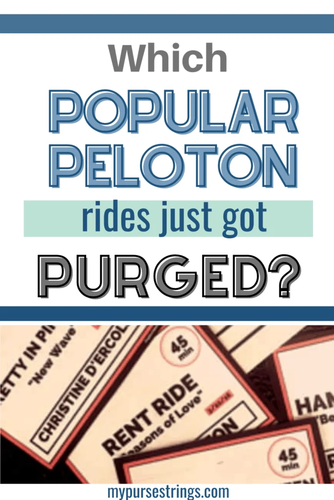 Peloton class list purged rides