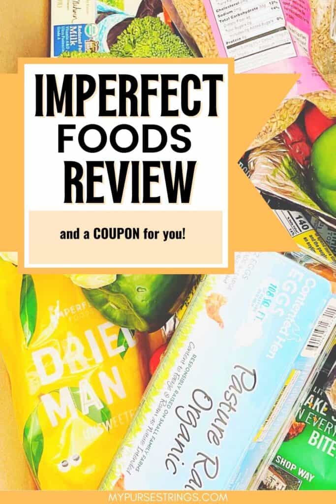 imperfect foods in the background, orange banner