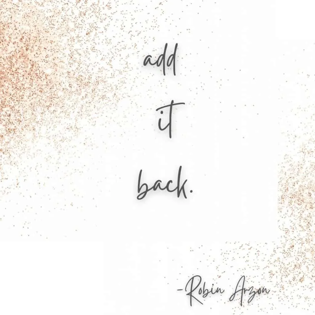 robin arzon add it back quote