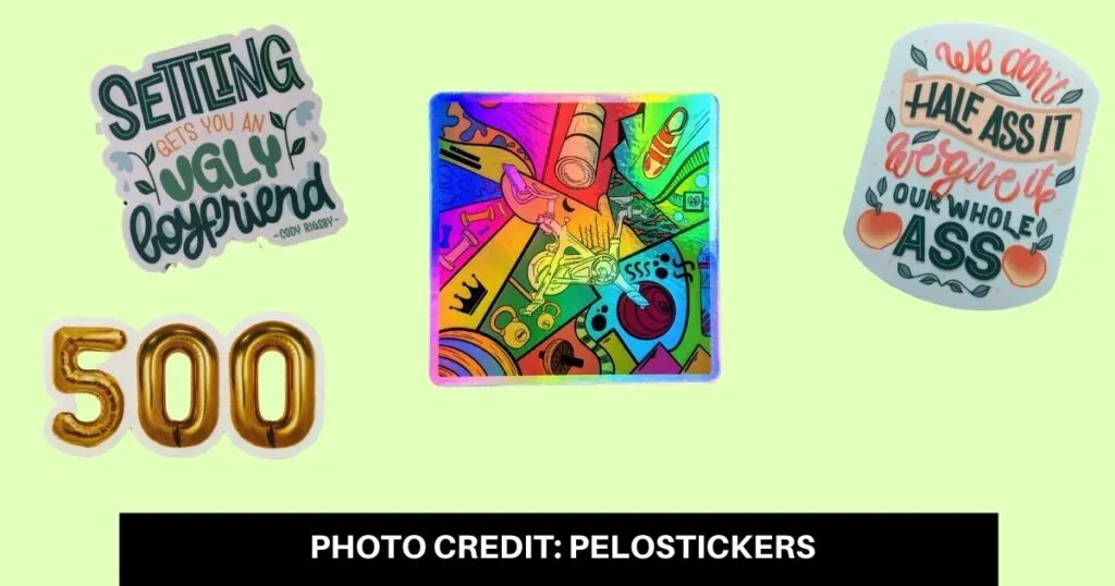 peloton stickers bubbly font