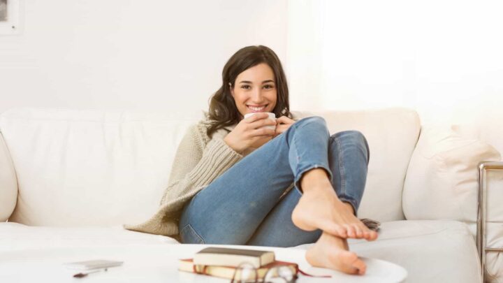 woman relaxing at home