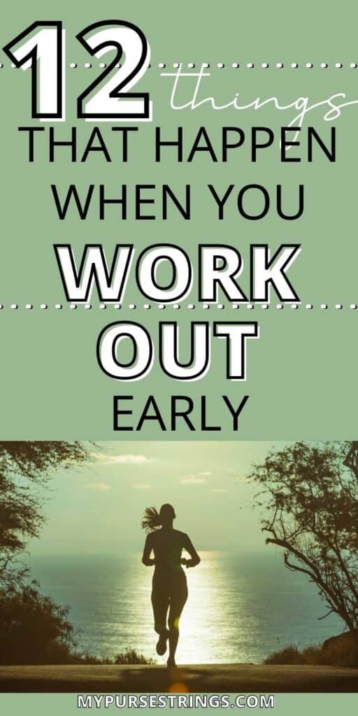 green background woman running outside 12 things that happen when you work out early