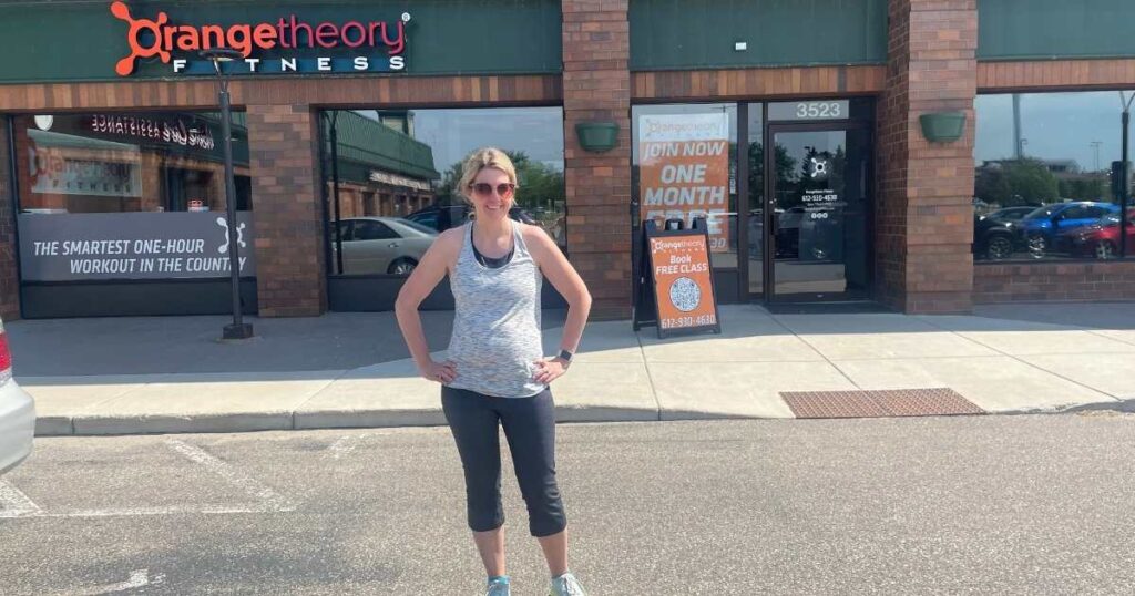 woman in front of orangetheory