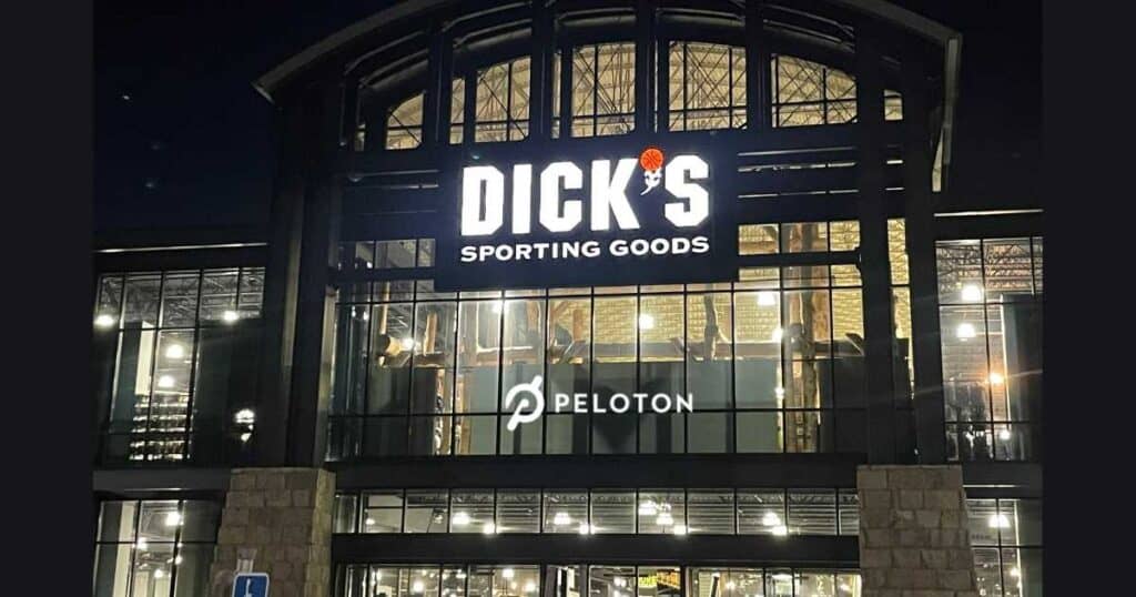 peloton logo in dick's store