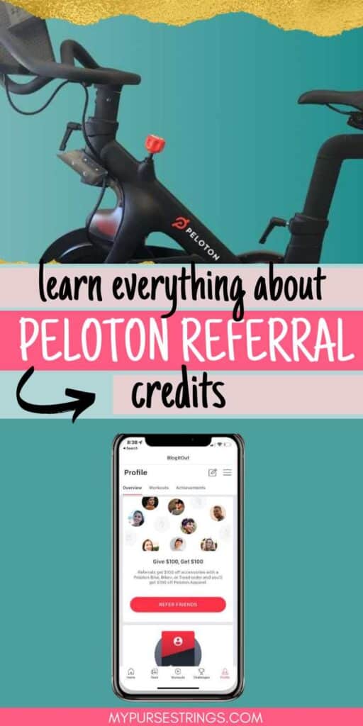 peloton bike and iphone with refer friends text