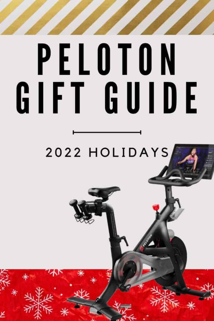 gold and white wrapping paper, red wrapping paper, Peloton bike