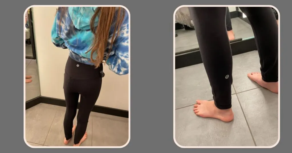 Lululemon logo on Align leggings and Wunder Train