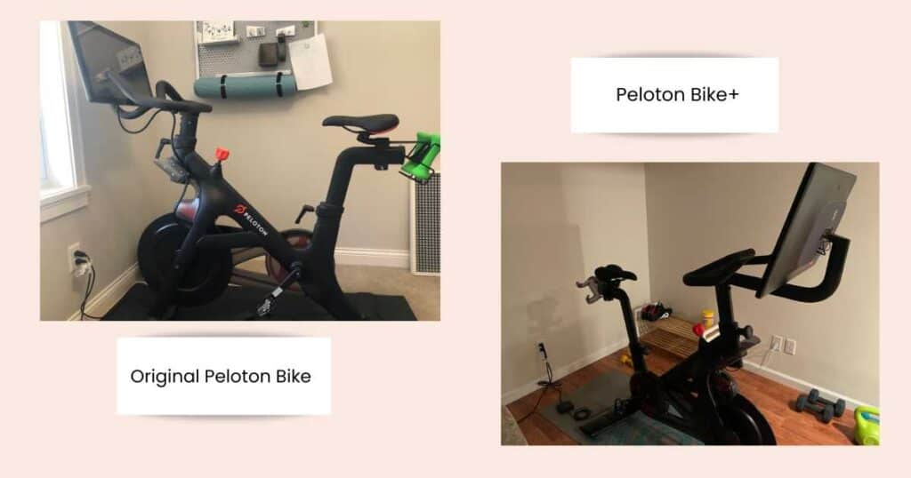 Peloton original bike and Peloton Bike Plus side by side