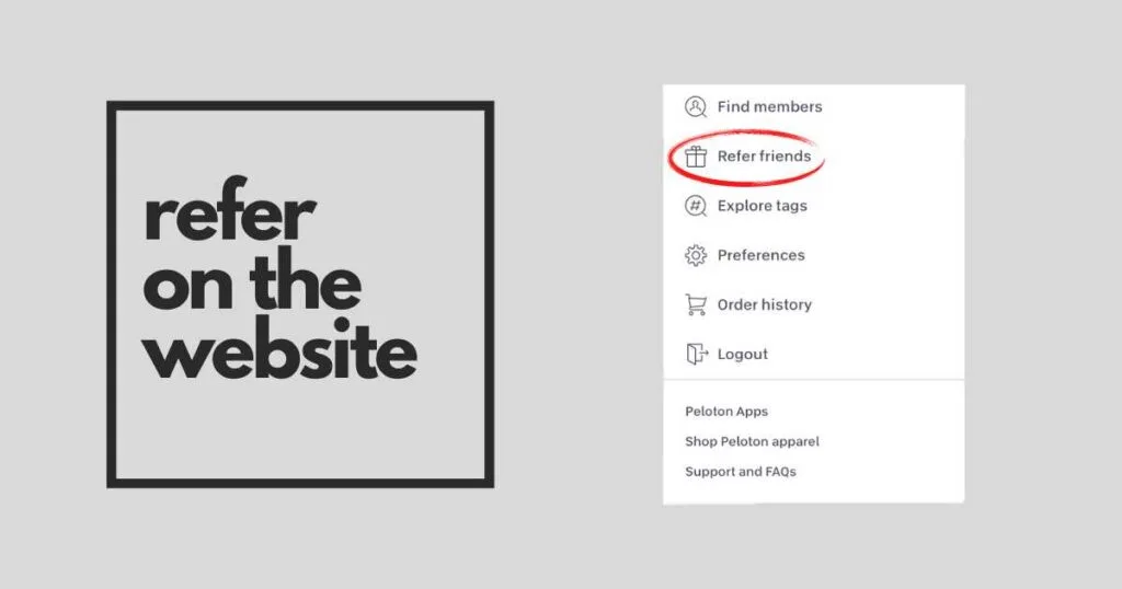 Peloton Refer friends website