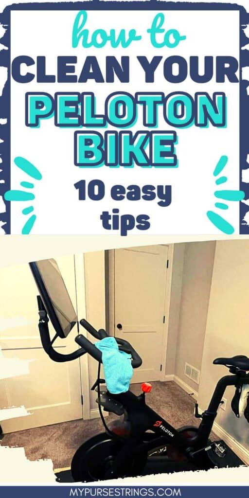 text box how to clean your peloton bike blue font peloton underneath