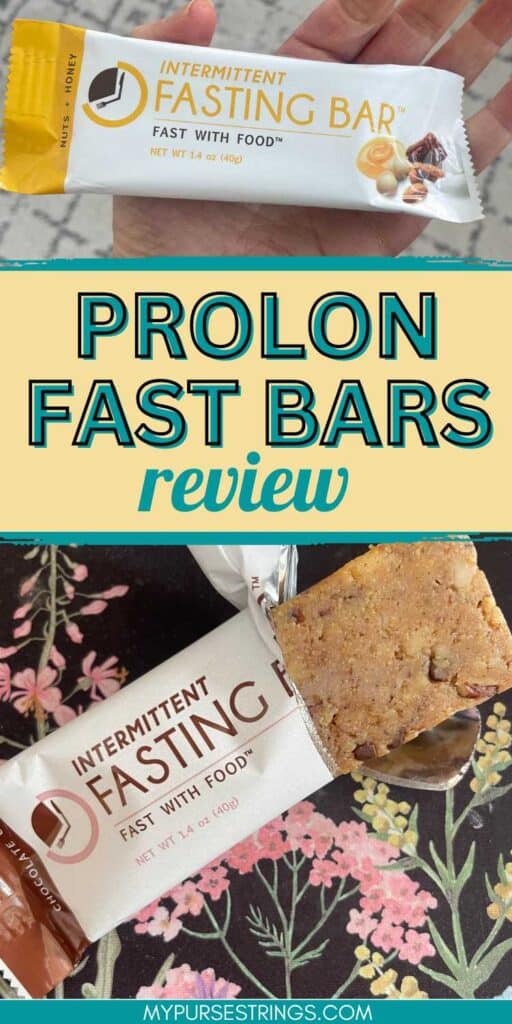 prolon fast bars opened and in package yellow text box blue writing