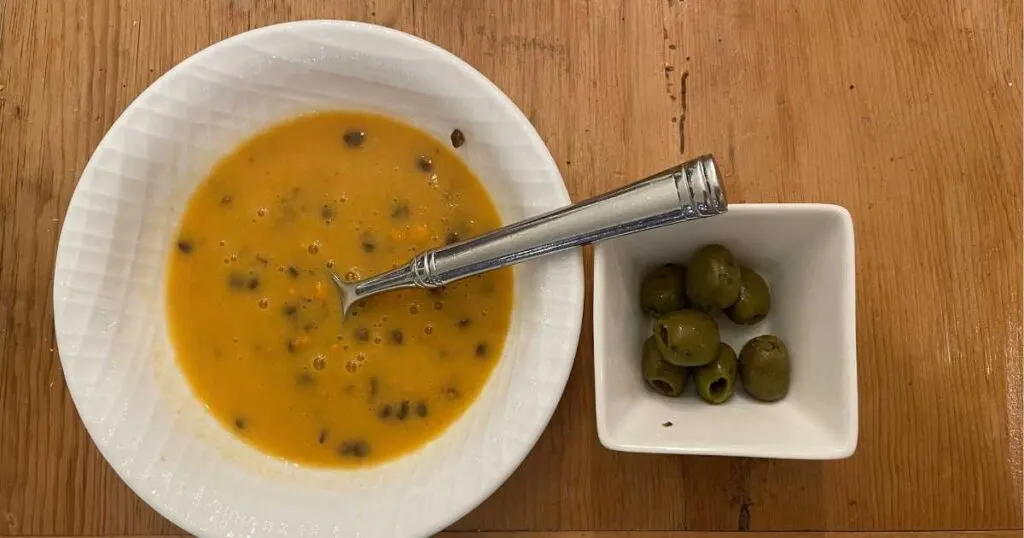 prolon lentil soup and olives