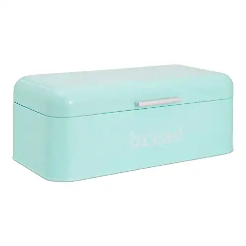 Mint Green Large Bread Bin (Stainless Steel, 17 x 9 x 6.5 inches)
