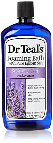 Dr Teal's Foaming Bath with Pure Epsom Salt, Soothe & Sleep with Lavender, 34 fl oz