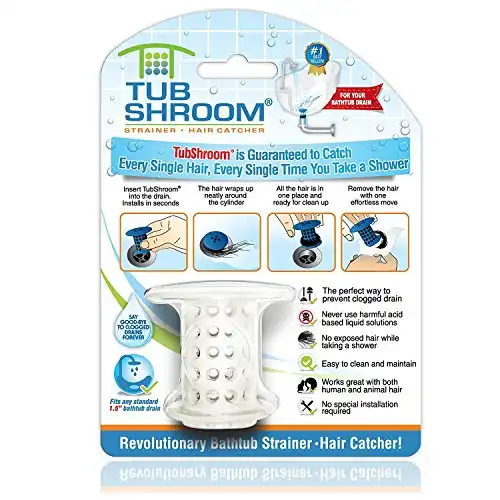 TubShroom The Revolutionary Tub Drain Protector Hair Catcher/Strainer/Snare