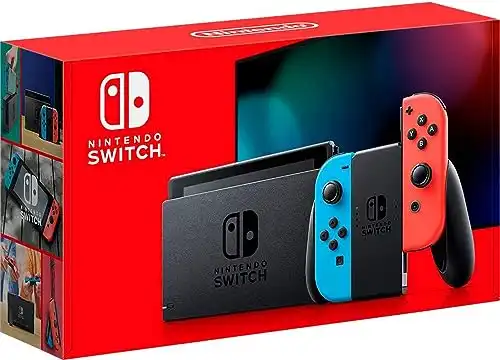 Nintendo Switch with Neon Blue and Neon Red Joy‑Con