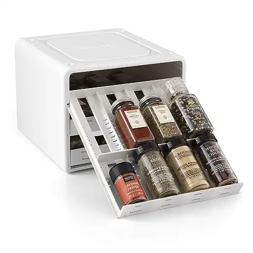 SpiceStack Adjustable Rack 24-Bottle Seasoning & Spices Organizer for Cabinets