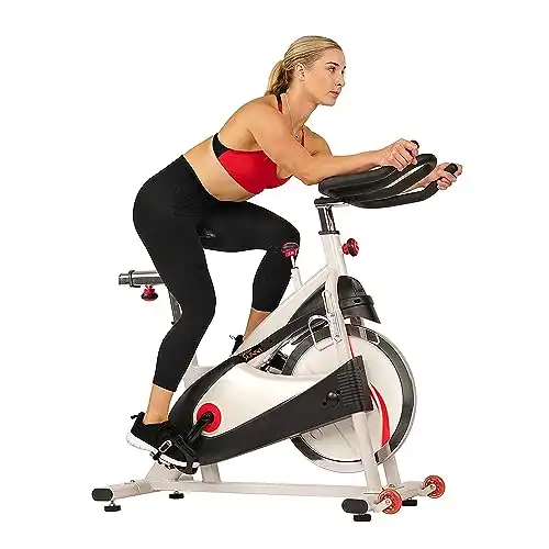 Sunny Health & Fitness Premium Indoor Cycling Exercise Bike B1509 with Clip-In Pedals