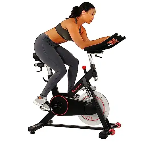 Sunny Health & Fitness Magnetic Indoor Cycling Bike B1805 with 44 lb Flywheel and Large Device Holder