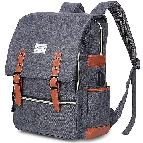 Modoker Vintage Laptop Backpack with Charging Port