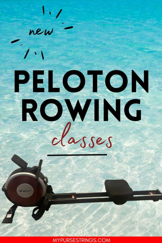 rowing machine ocean background text overlay peloton rowing classes