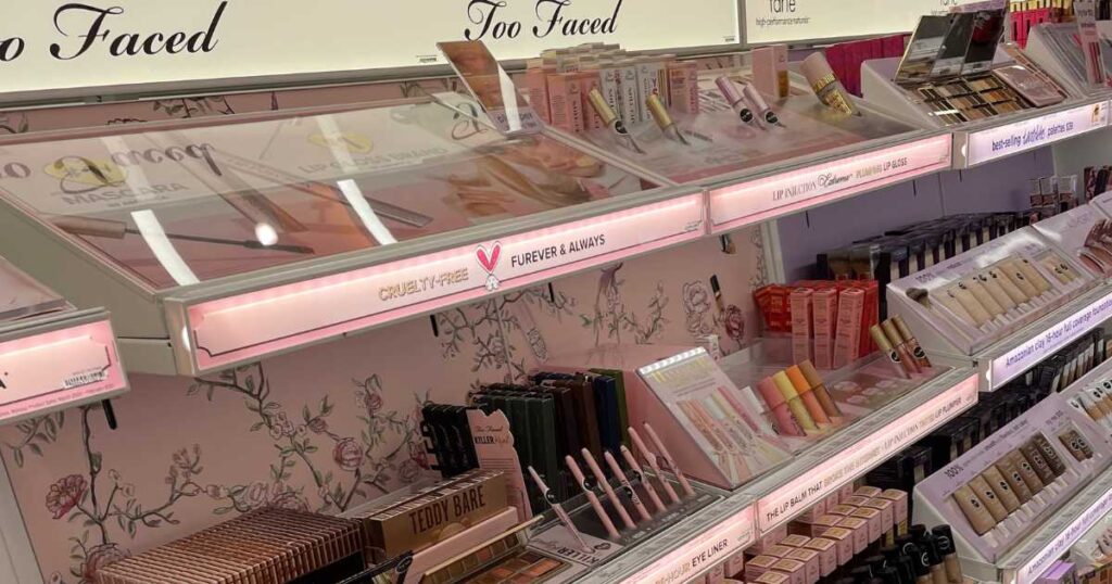 too faced cosmetics at ulta beauty section of target store