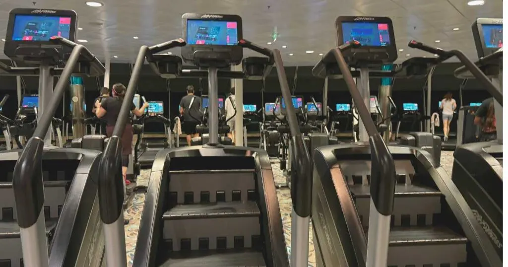 freedom of the seas gym featuring stair stepper machines