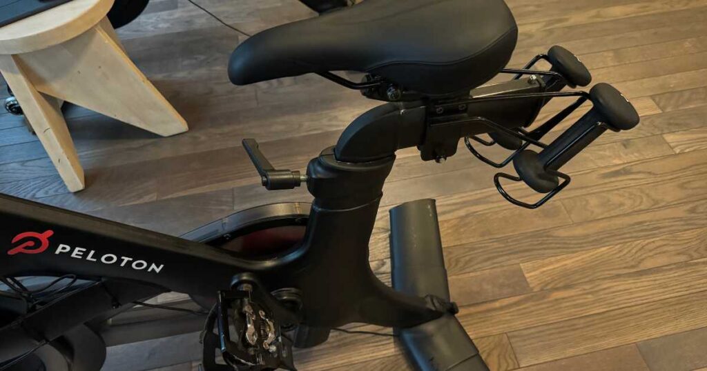 Peloton bike with weights but saddle stuck in Proper Hotel gym