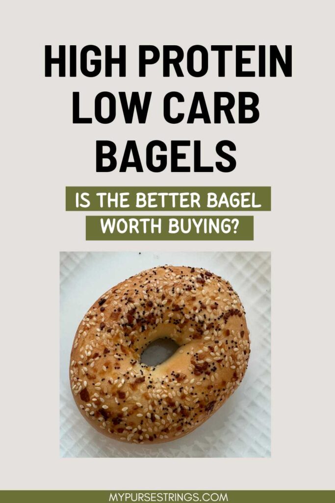 beige background black font green text box photo of everything bagel with title is the better bagel worth buying.