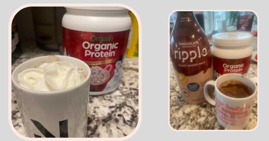 Ripple Milk and Orgain Hot Chocolate